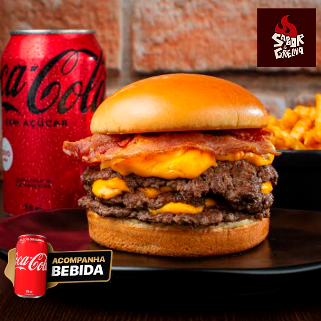 2x Combo da Casa Crispy Bacon em DOBRO + 2x Coca-Cola + 2x Fritas 
